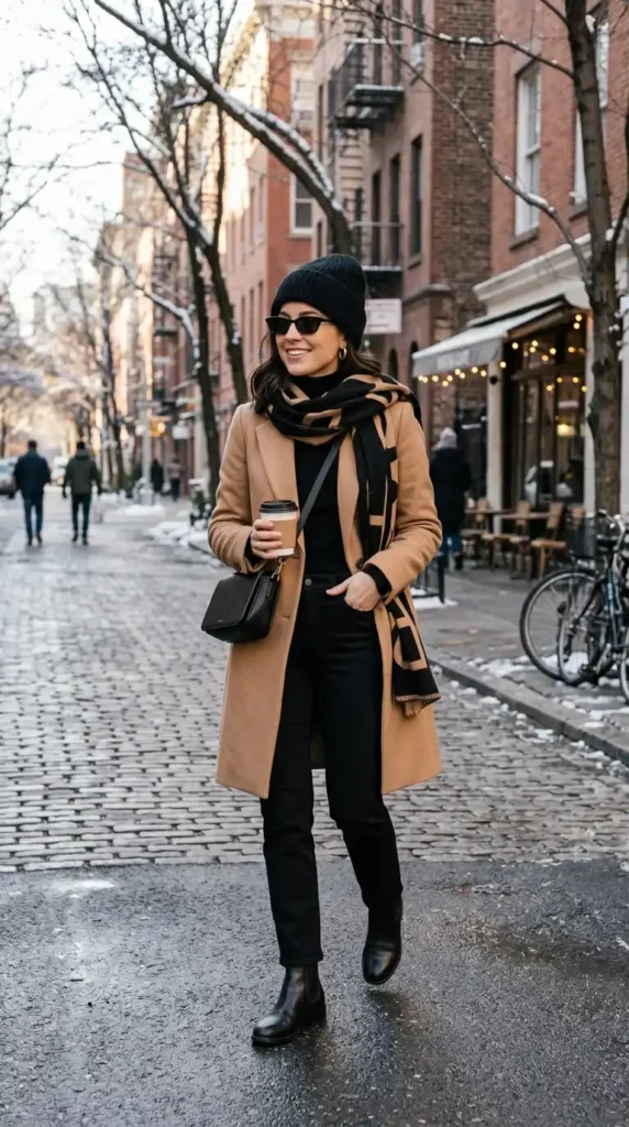 Camel_and_black_outfit