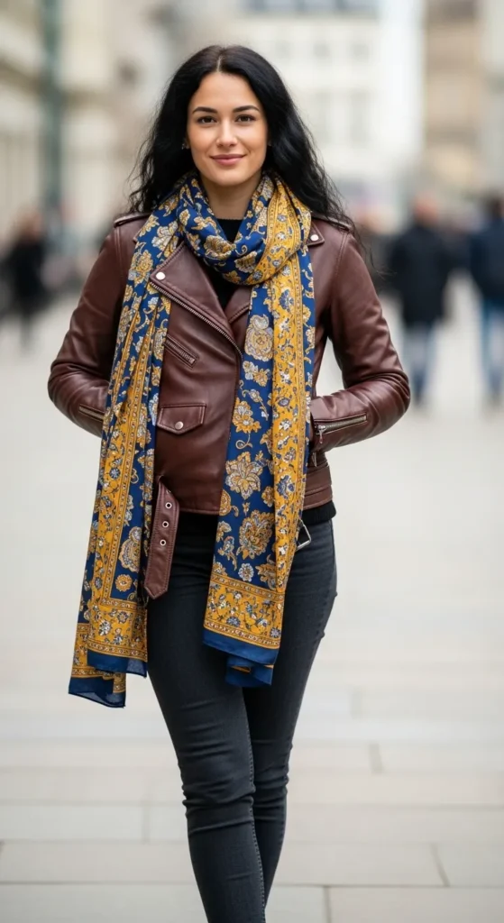 leather-jacket-with-scarf