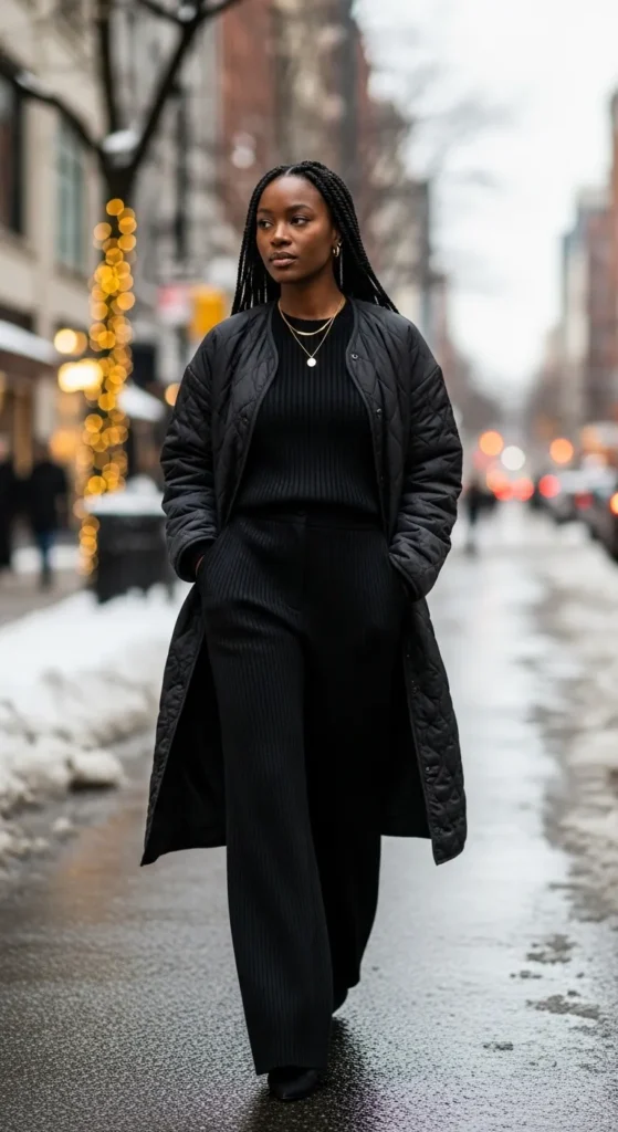 Long-Quilted-Jacket-with-Matching-Knit-Set