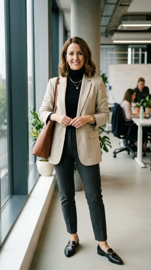 lightweight-blazer-over-a-turtleneck