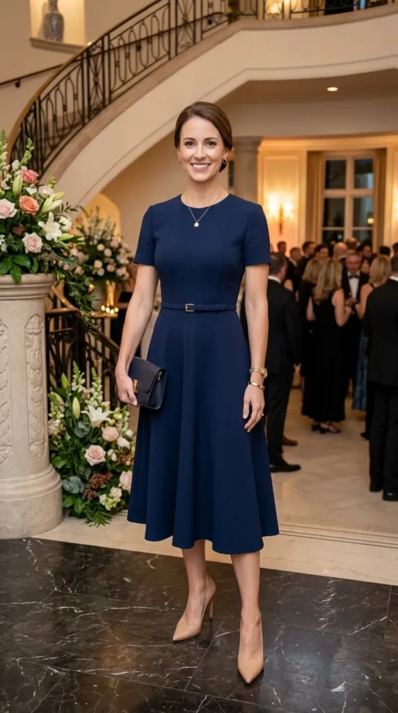 20+ Stunning Formal Outfit Ideas for a Classy and Confident Look 6 midi-dress-with-heels