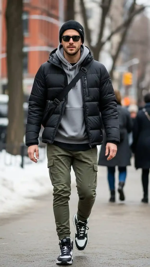 16 Trendy Men Winter Outfit Ideas to Stay Warm and Look Cool 9 athletic-casual-winter-street-style
