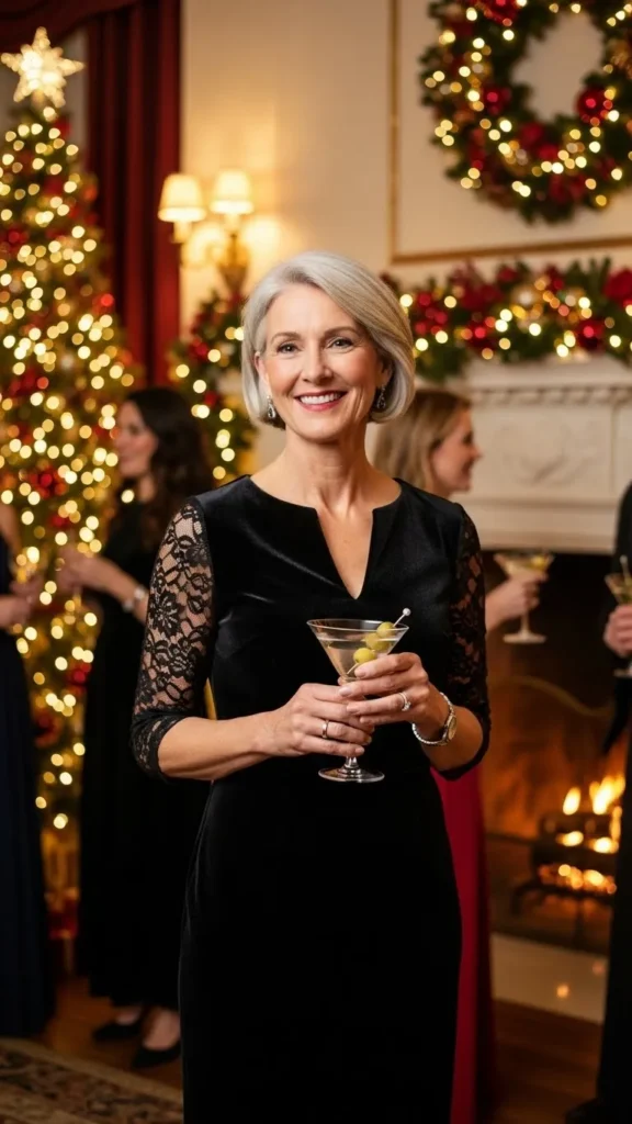 18 Cozy And Elegant Christmas Party Wear for Women Over 50 17 classic-cocktail-dress-excellence