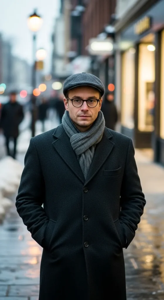 Double-Breasted-Coat-with-Knit-Scarf