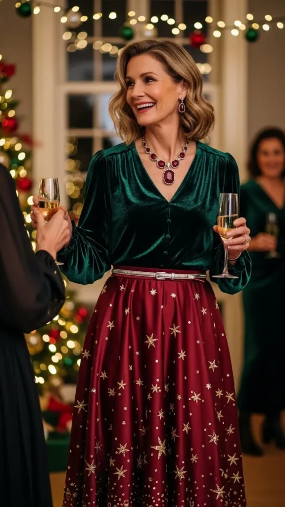 18 Cozy And Elegant Christmas Party Wear for Women Over 50 19 festive-separates-mix-and-match-approach
