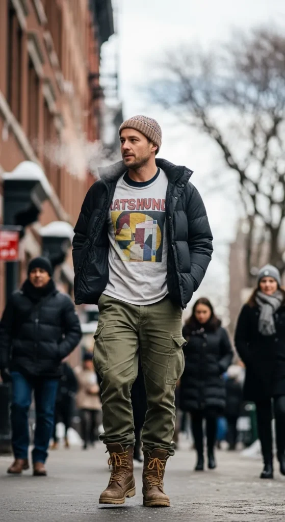 Graphic-Tee-with-Cargo-Pants