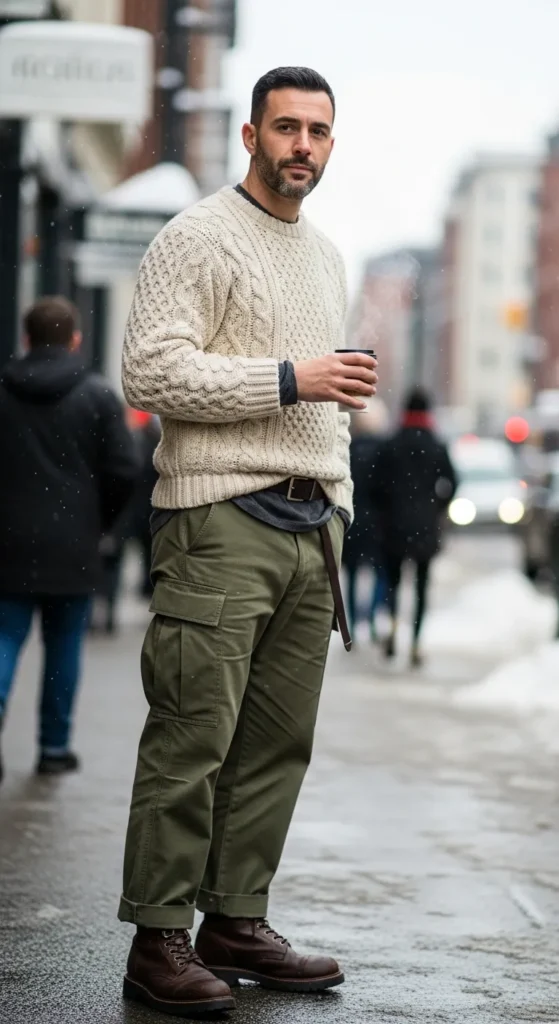 Heavy-Sweater-with-Cargo-Pants