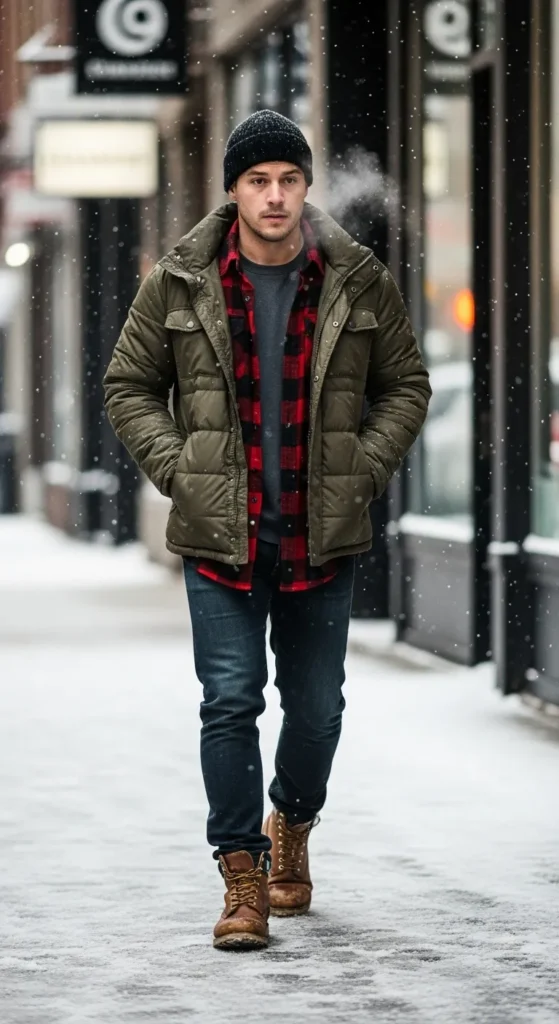 Layered-Flannel-with-Padded-Jacket