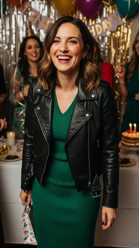 leather-jacket-with-a-knit-dress