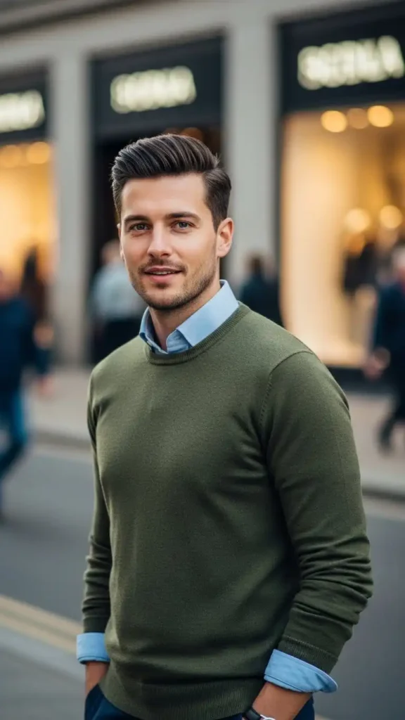 Lightweight-Sweater-with-Collared-Shirt