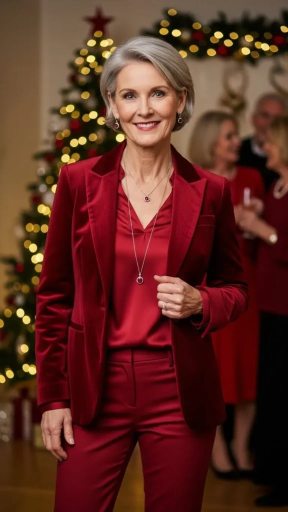 18 Cozy And Elegant Christmas Party Wear for Women Over 50 16 the-art-of-monochromatic-dressing