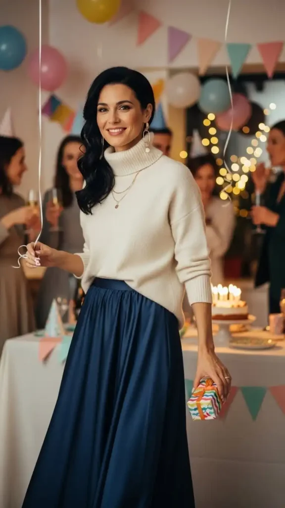 turtleneck-with-a-satin-skirt