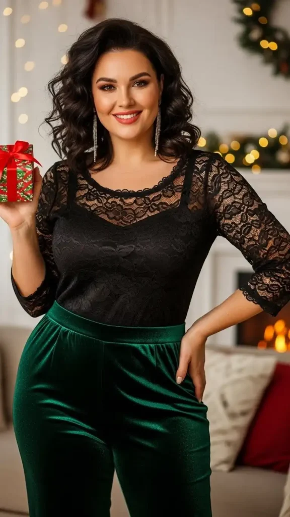 velvet-pants-with-lace-top