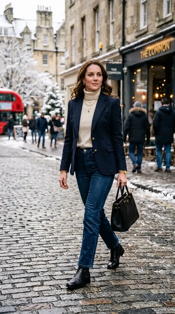 Classy Winter Outfit Ideas for Women: 20 Trendy Stylish Looks 4 blazer-with-straight-leg-jeans