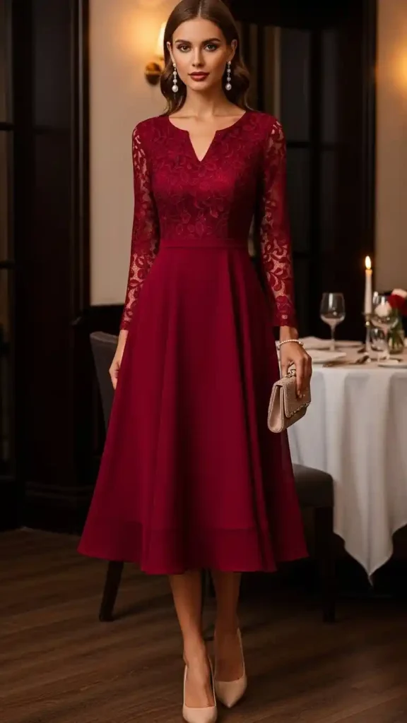 elegant-midi-dress-for-dinner-dates