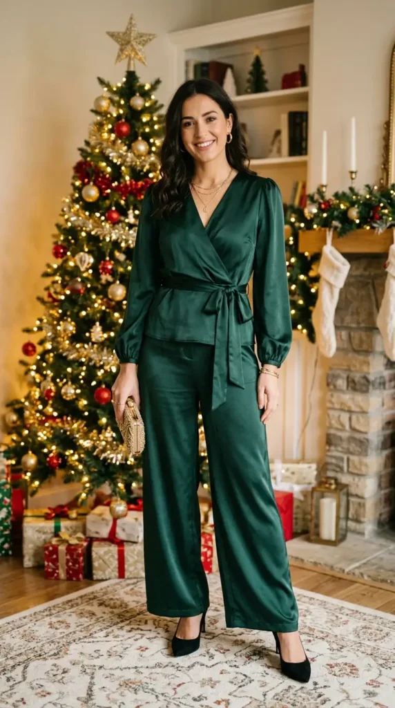 forest-green-satin-co-ord