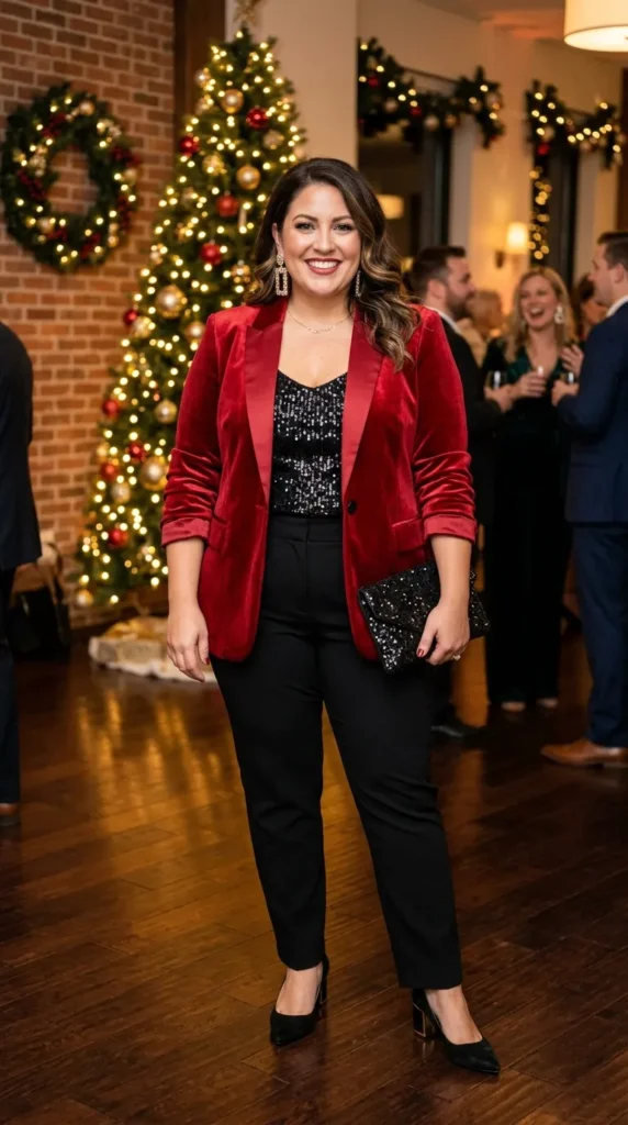 red-blazer-with-black-pants