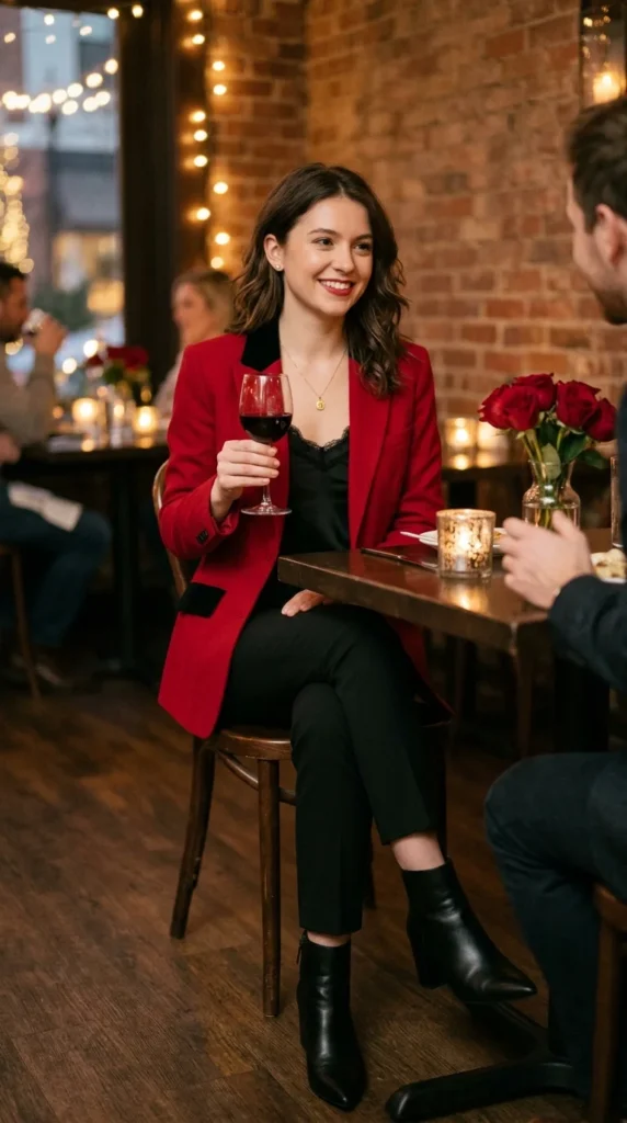 red-blazer-with-black-pants