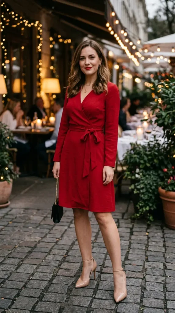red-wrap-dress-with-nude-heels