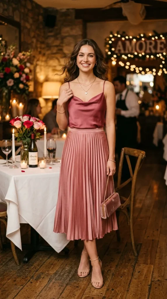 satin-camisole-with-pleated-midi-skirt