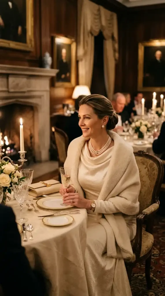 16 Timeless and Elegant Old Money Winter Outfits for Women 16 the-cream-on-cream-dinner-outfit