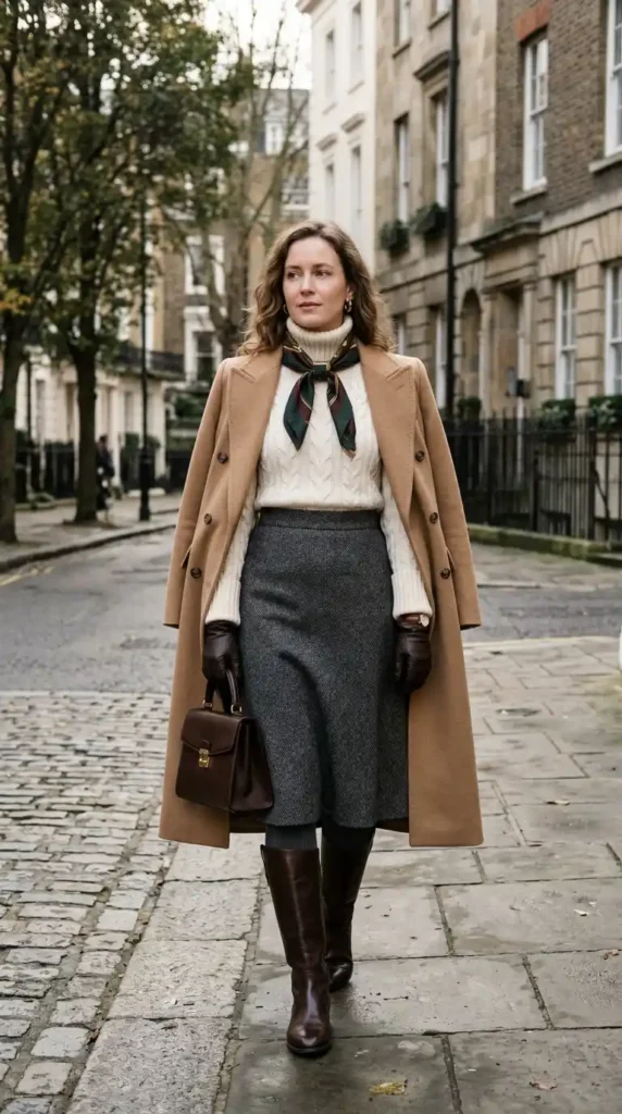 16 Timeless and Elegant Old Money Winter Outfits for Women 8 the-wool-skirt-and-structured-knit
