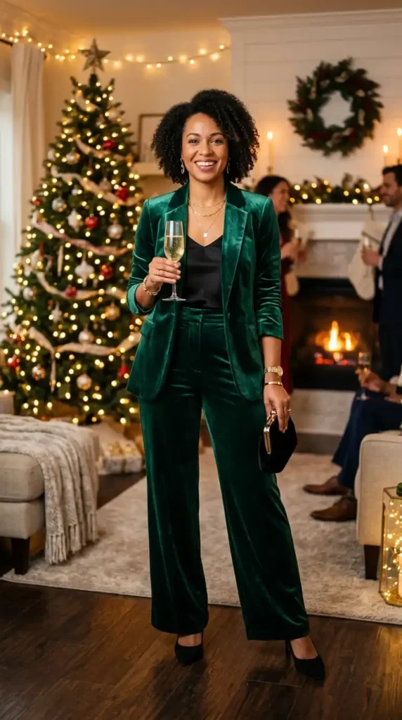 velvet-blazer-and-high-waist-pants