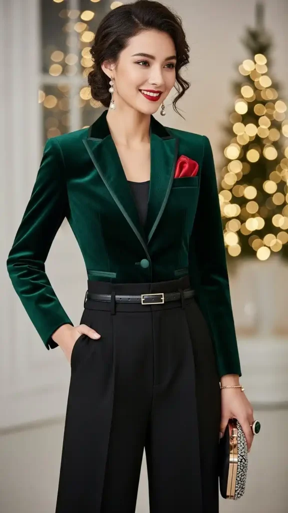 velvet-blazer-with-high-waist-pant
