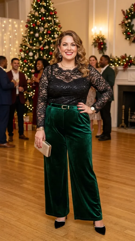 velvet-pants-with-lace-top