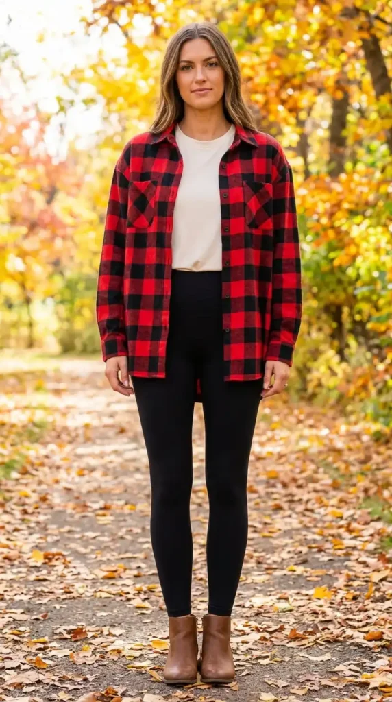Plan-for-Fall-With-a-Flannel-Shirt-and-Leggings