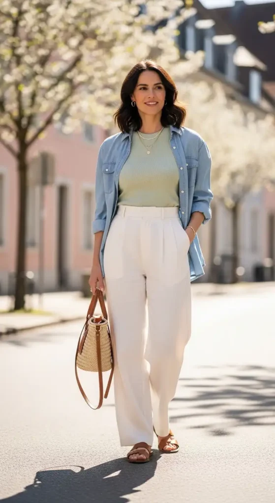 16 Fresh Spring Outfits That Keep You Stylish and Beautiful Daily 4 relaxed-sophistication-with-high-waisted-pants