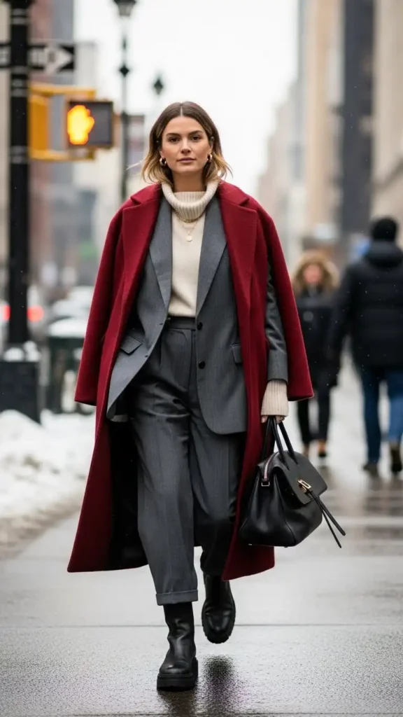 17 Trendy Winter Street Style Outfit Ideas for Women to Wear This Season 9 slouchy-suiting