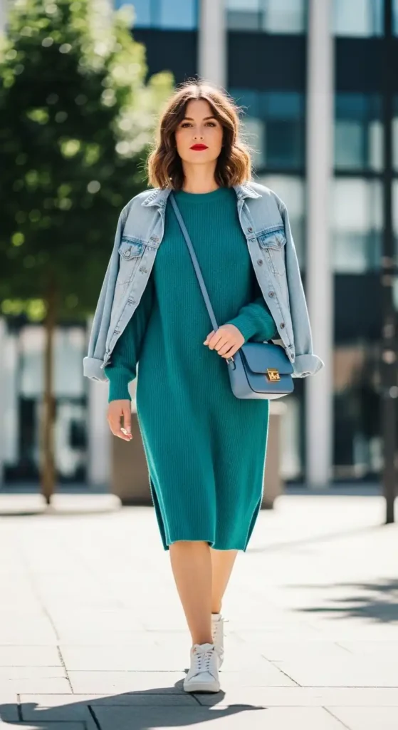teal-sweater-dress