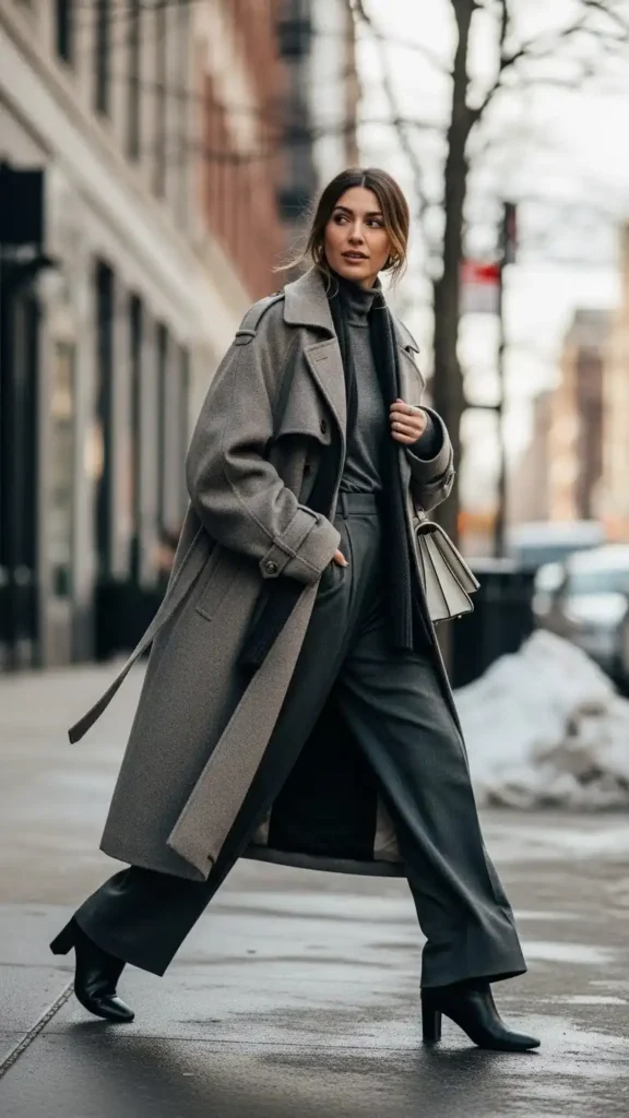 17 Trendy Winter Street Style Outfit Ideas for Women to Wear This Season 5 the-oversized-mac-layer