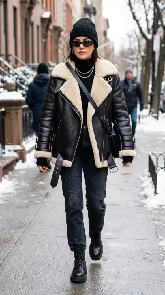 15 Trendy Cold Winter Outfits for Baddies to Wear This Season 7 aviator-jacket-edge