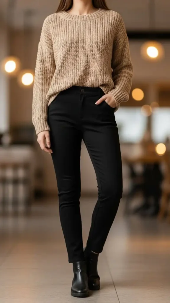 beige-sweater-with-skinny-trousers
