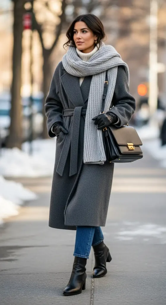 16 Winter Outfit Ideas With Long Coats To Elevate Your Look 13 belted-wrap-coat-silhouette