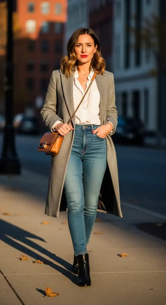 16 Winter Outfit Ideas With Long Coats To Elevate Your Look 16 blazer-coat-for-transitional-weather
