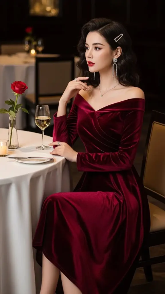 burgundy-velvet-dress