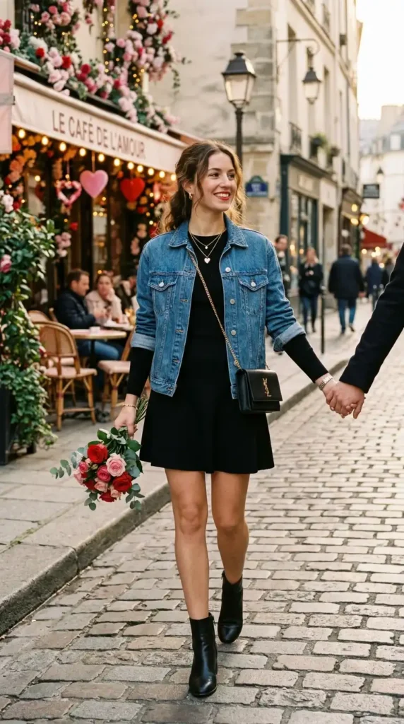 chic-mini-dress-and-denim-jacket