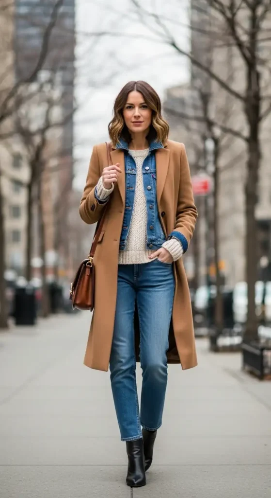 16 Winter Outfit Ideas With Long Coats To Elevate Your Look 2 classic-camel-coat-with-denim