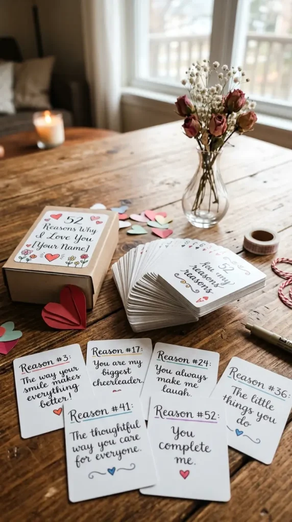 15 Romantic Valentine's Day Gift Ideas for Girlfriend She Will Adore 12 diy-52-reasons-card-deck