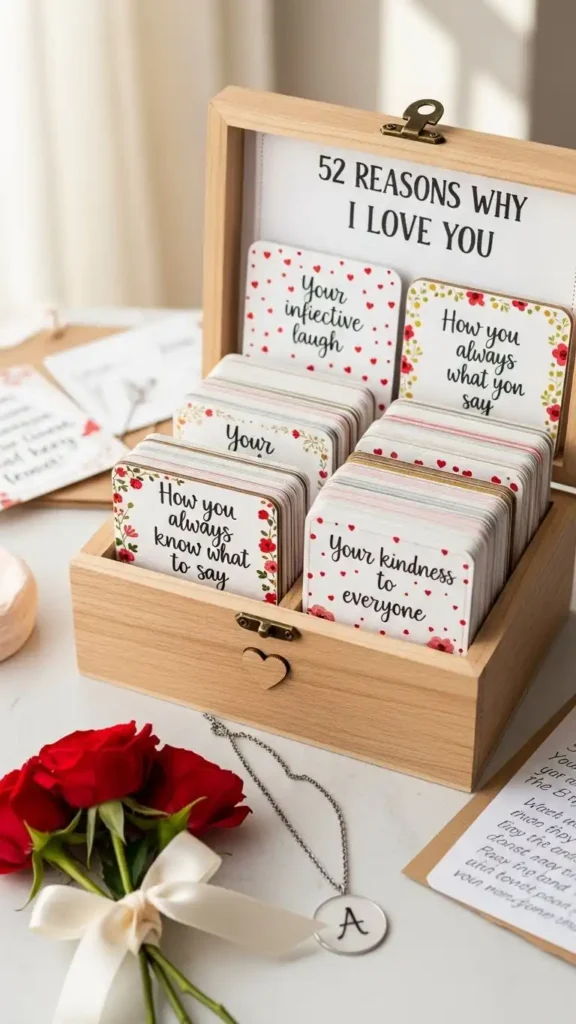 15 Romantic Valentine's Day Gift Ideas for Girlfriend She Will Adore 12 diy-52-reasons-card-deck