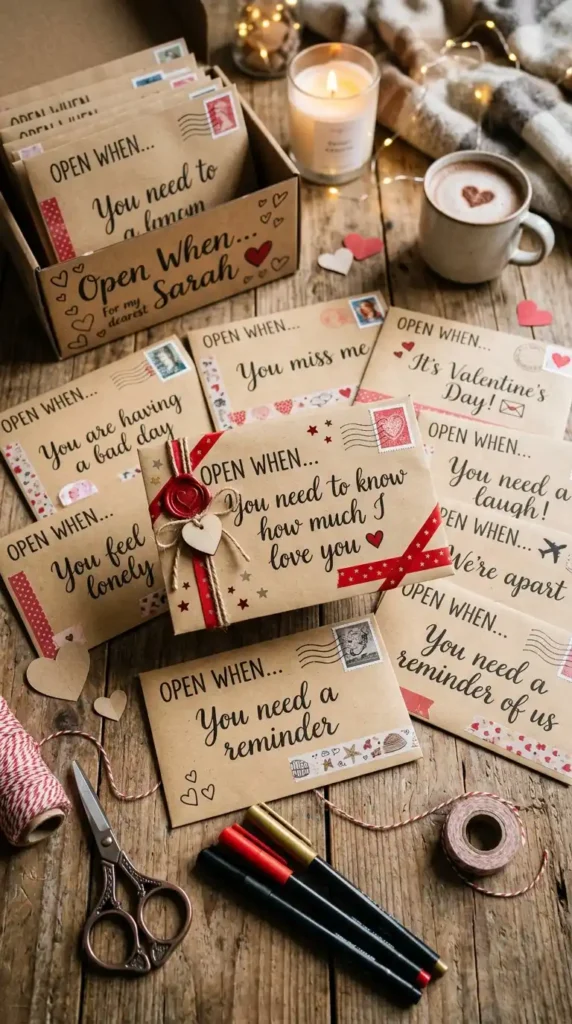 15 Romantic Valentine's Day Gift Ideas for Girlfriend She Will Adore 2 diy-open-when-letters