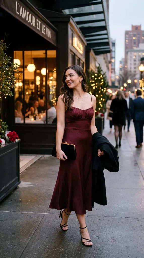 16+ Valentine's Day Outfit For Women: Trendy Ideas to Try This Year 6 elegant-midi-dress-for-dinner-plans