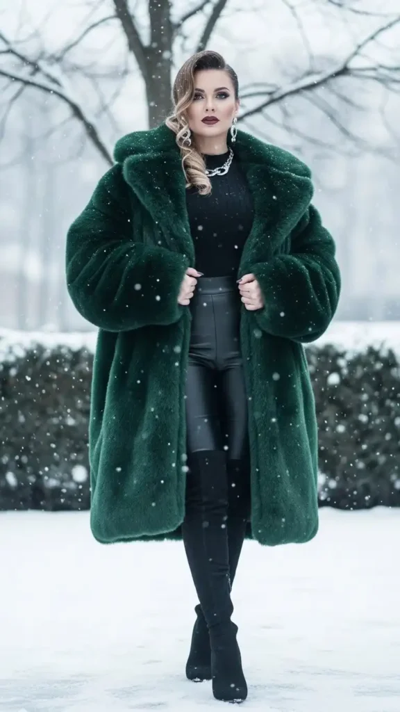 15 Cold Winter Outfits for Baddies to Plan a Chic Outfit 16 faux-fur-glam