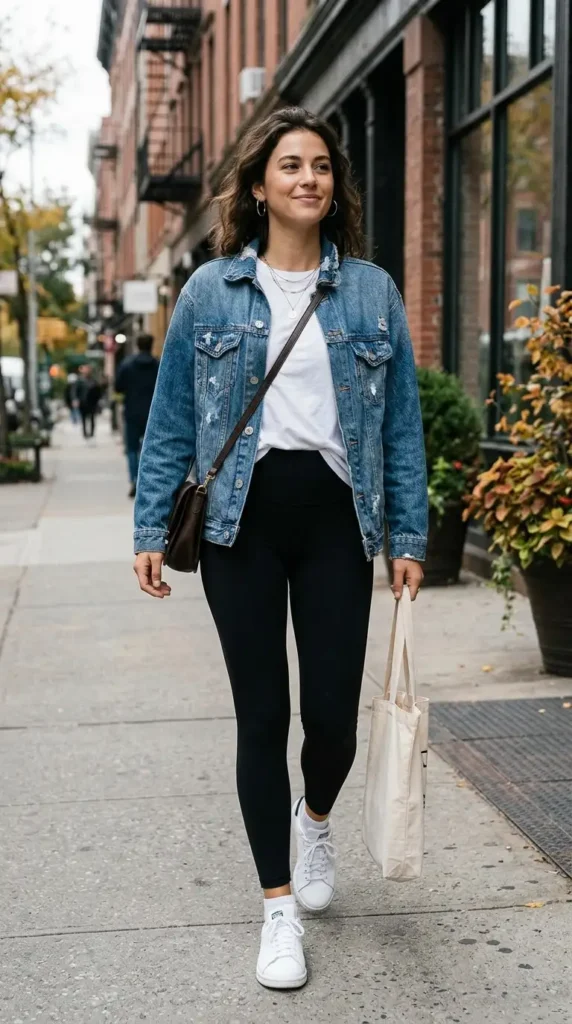 find-a-cool-classic-look-with-a-denim-jacket-and-leggings