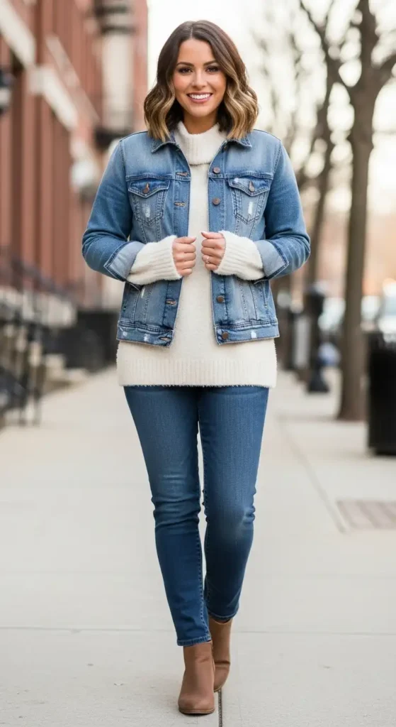 fuzzy-sweater-with-a-denim-jacket