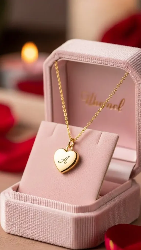 15 Romantic Valentine's Day Gift Ideas for Girlfriend She Will Adore 4 gold-initial-heart-necklace