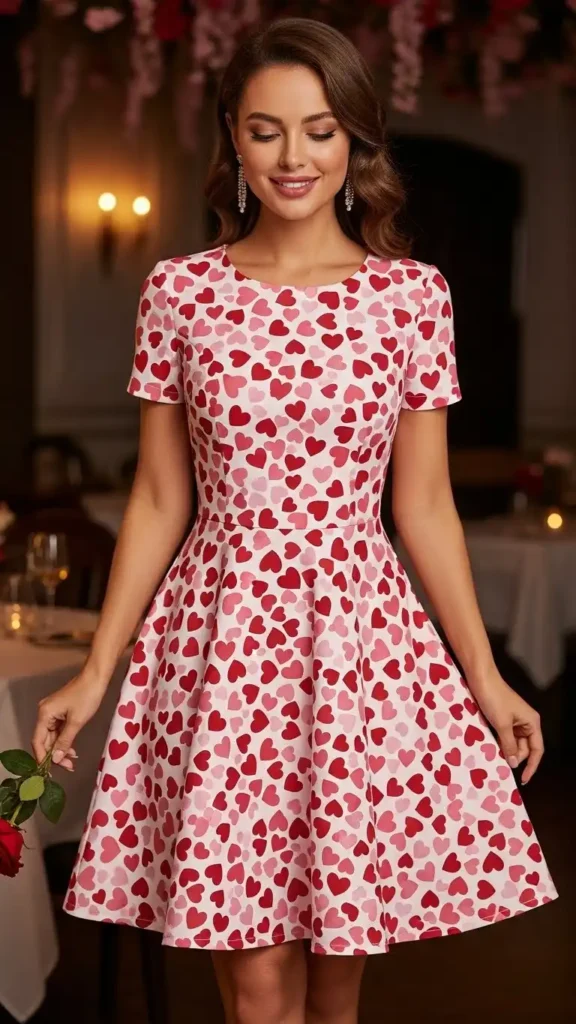 heart-print-a-line-dress